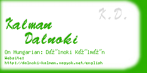 kalman dalnoki business card